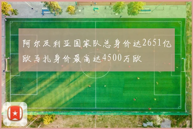 阿尔及利亚国家队总身价达2651亿欧马扎身价最高达4500万欧